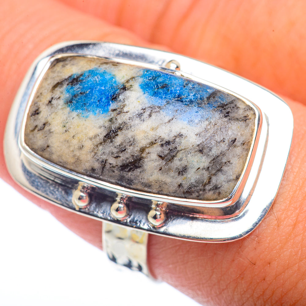 K2 Blue Azurite Rings handcrafted by Ana Silver Co - RING72138