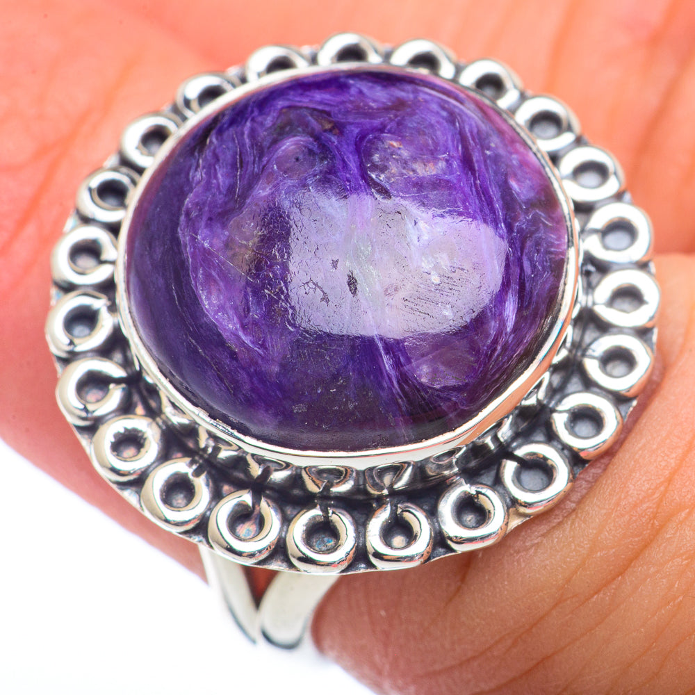 Charoite Rings handcrafted by Ana Silver Co - RING72163