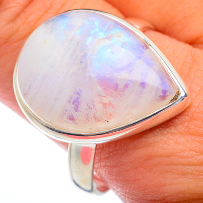 Rainbow Moonstone Rings handcrafted by Ana Silver Co - RING72169