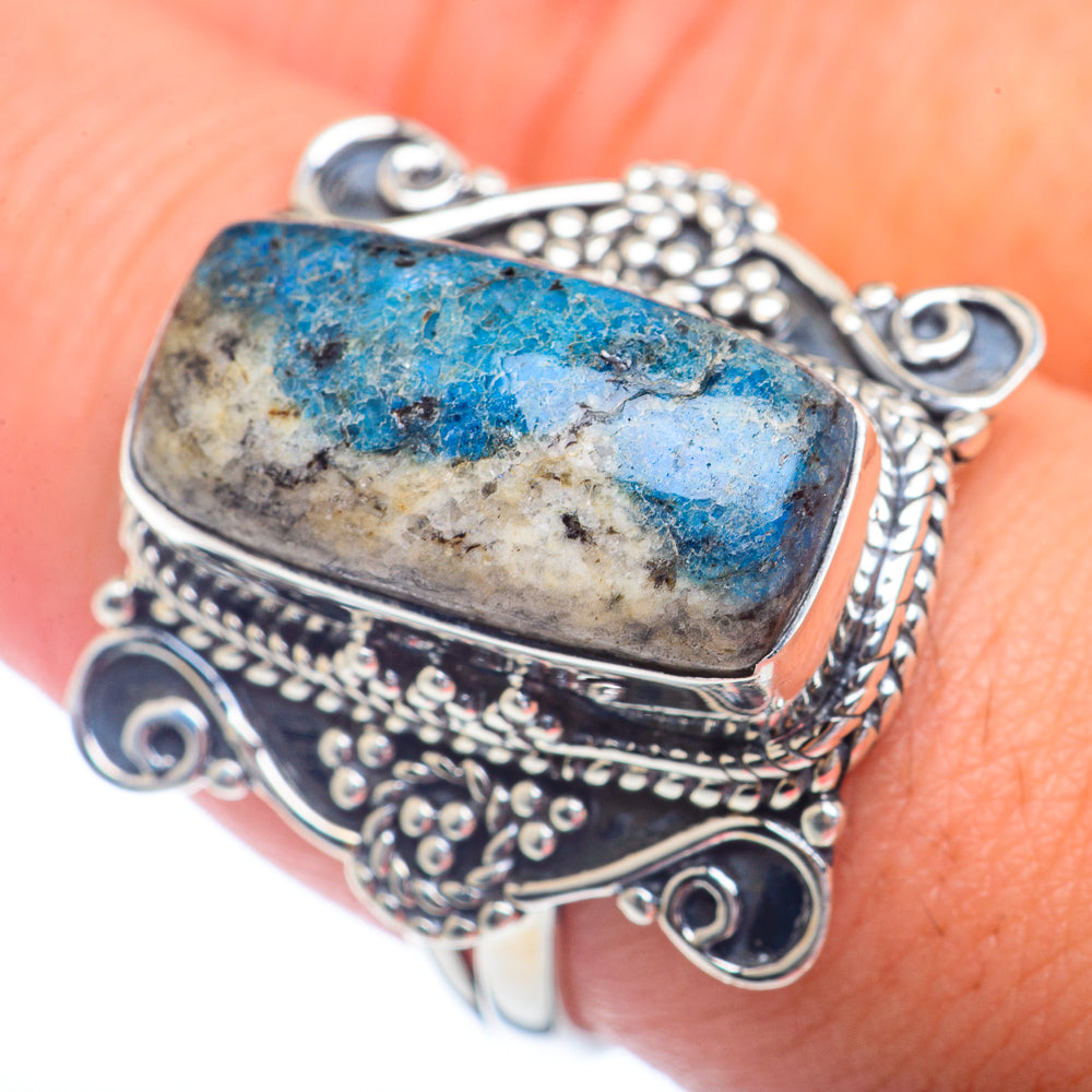 K2 Blue Azurite Rings handcrafted by Ana Silver Co - RING72181