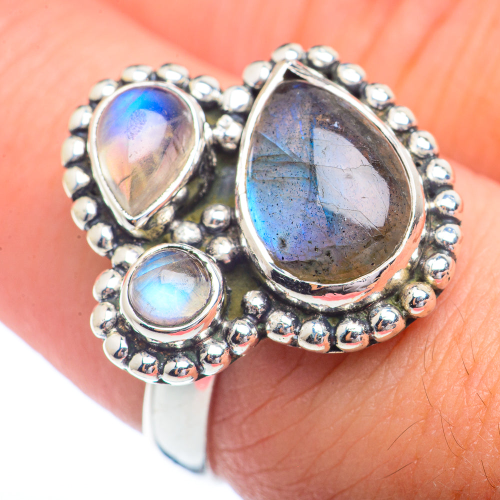 Labradorite Rings handcrafted by Ana Silver Co - RING72183