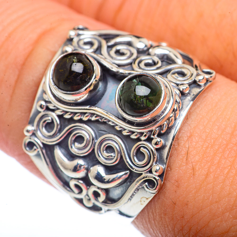 Green Tourmaline Rings handcrafted by Ana Silver Co - RING72188