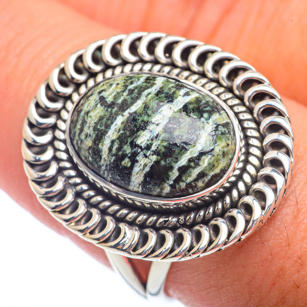 Lizard Jasper Rings handcrafted by Ana Silver Co - RING72189