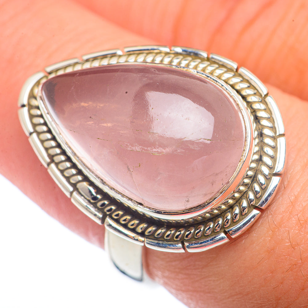 Rose Quartz Rings handcrafted by Ana Silver Co - RING72198