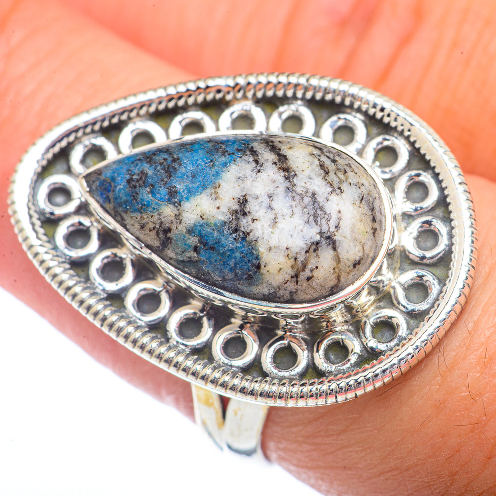 K2 Blue Azurite Rings handcrafted by Ana Silver Co - RING72225