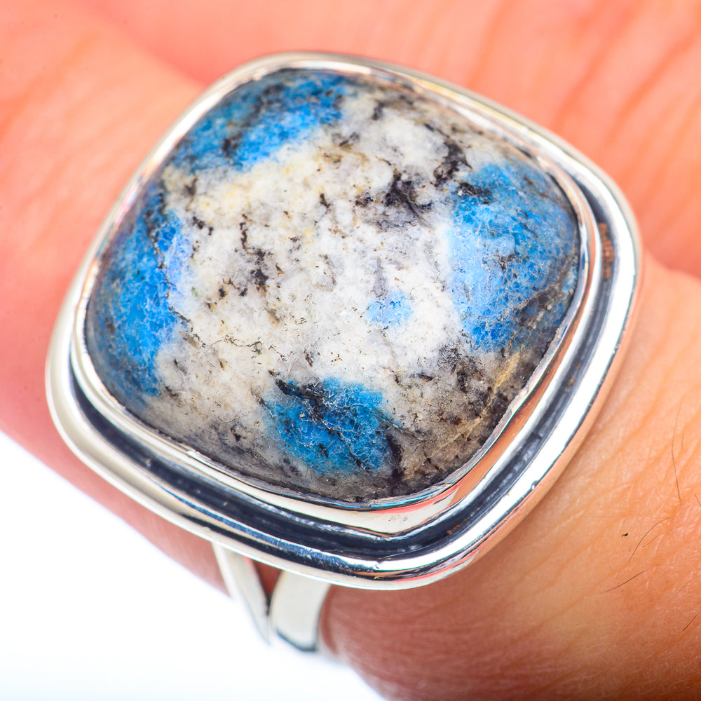 K2 Blue Azurite Rings handcrafted by Ana Silver Co - RING72228