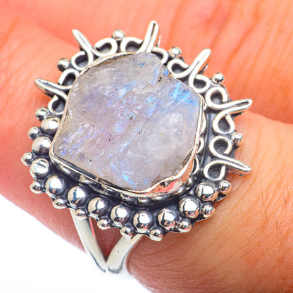 Rainbow Moonstone Rings handcrafted by Ana Silver Co - RING72255
