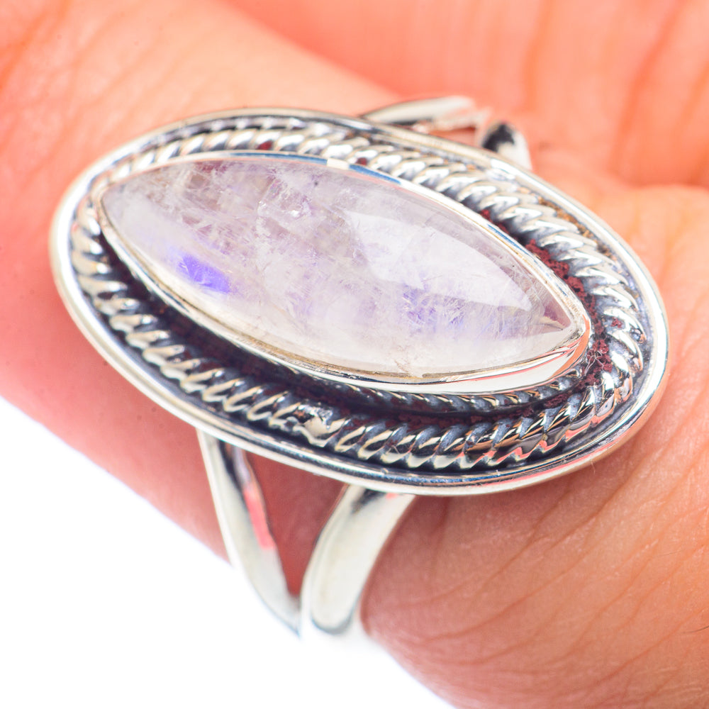 Rainbow Moonstone Rings handcrafted by Ana Silver Co - RING72256