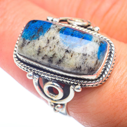 K2 Blue Azurite Rings handcrafted by Ana Silver Co - RING72310