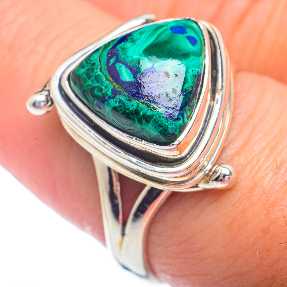 Malachite In Chrysocolla Rings handcrafted by Ana Silver Co - RING72313