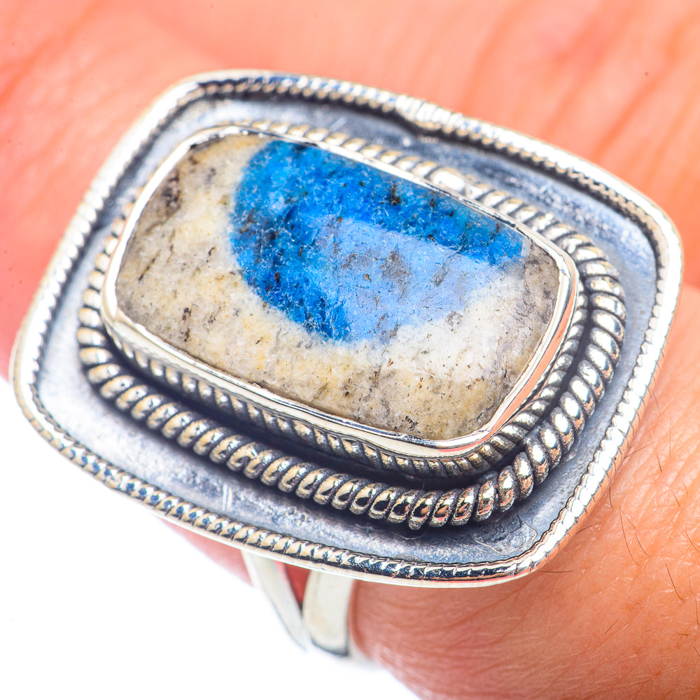 K2 Blue Azurite Rings handcrafted by Ana Silver Co - RING72346