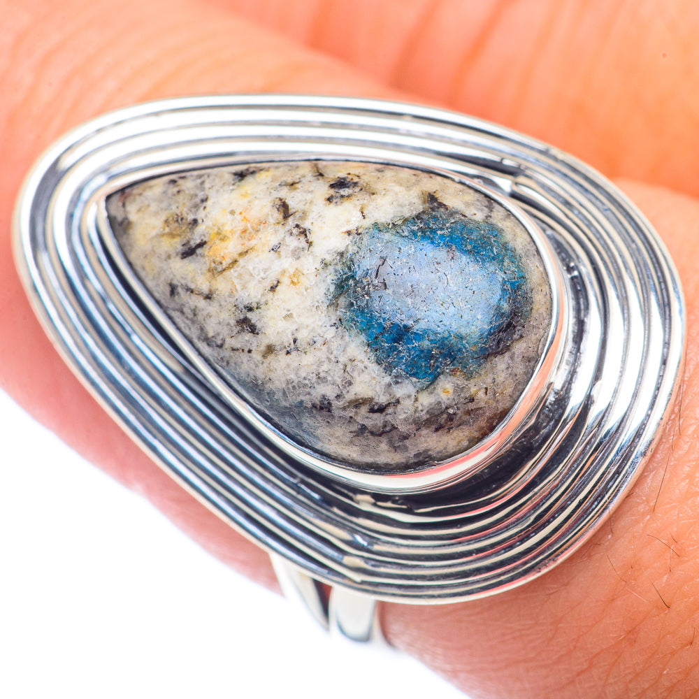 K2 Blue Azurite Rings handcrafted by Ana Silver Co - RING72350