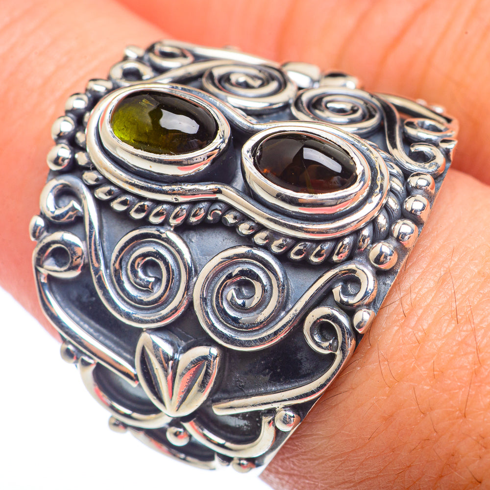 Green Tourmaline Rings handcrafted by Ana Silver Co - RING72352