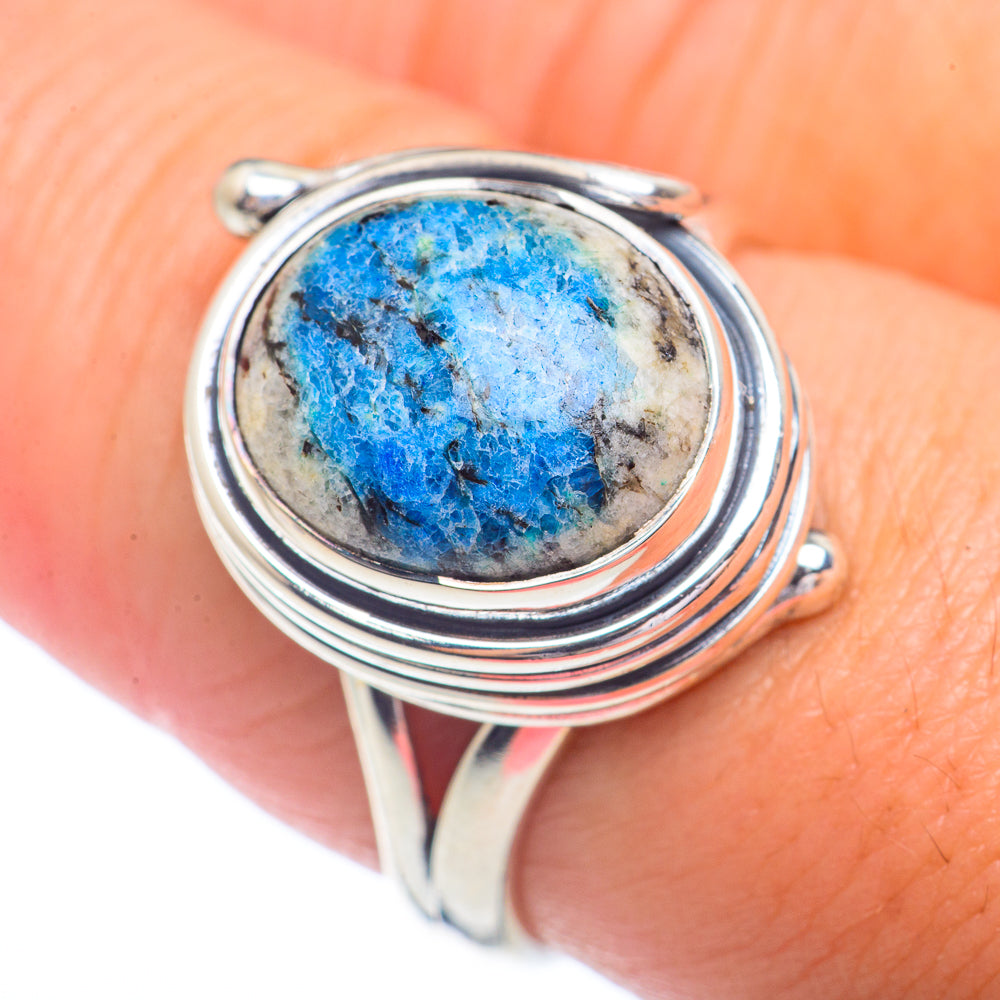 K2 Blue Azurite Rings handcrafted by Ana Silver Co - RING72382