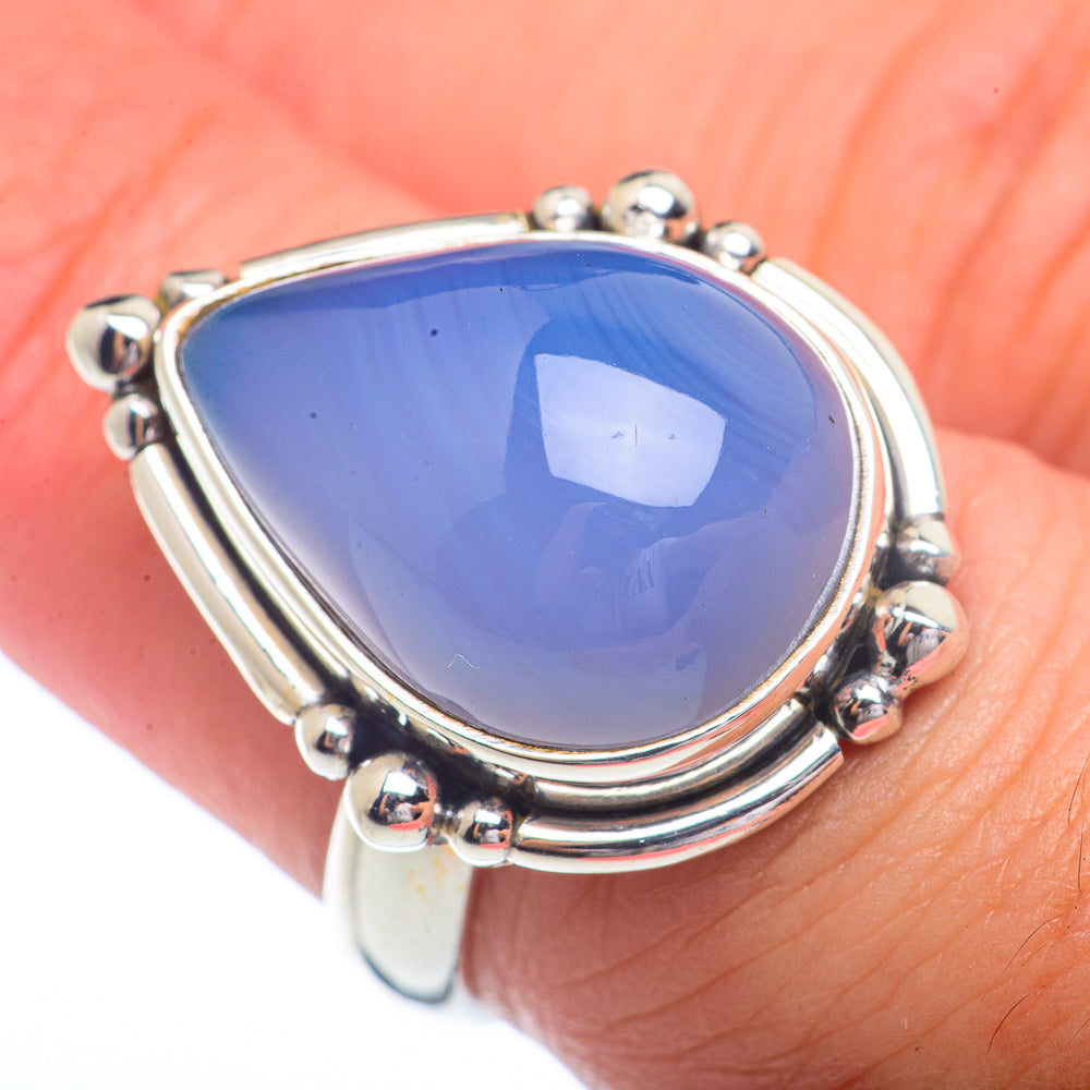 Aqua Chalcedony Rings handcrafted by Ana Silver Co - RING72383