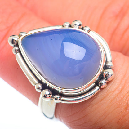 Aqua Chalcedony Rings handcrafted by Ana Silver Co - RING72383