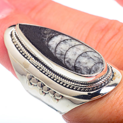 Orthoceras Fossil Rings handcrafted by Ana Silver Co - RING72391