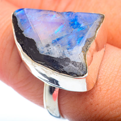 Rainbow Moonstone Rings handcrafted by Ana Silver Co - RING72392