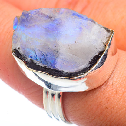 Rainbow Moonstone Rings handcrafted by Ana Silver Co - RING72442