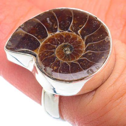 Ammonite Fossil Rings handcrafted by Ana Silver Co - RING72478