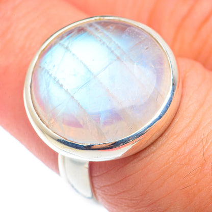 Rainbow Moonstone Rings handcrafted by Ana Silver Co - RING72506