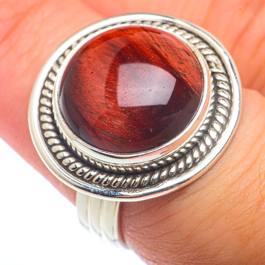 Red Tiger Eye Rings handcrafted by Ana Silver Co - RING72529
