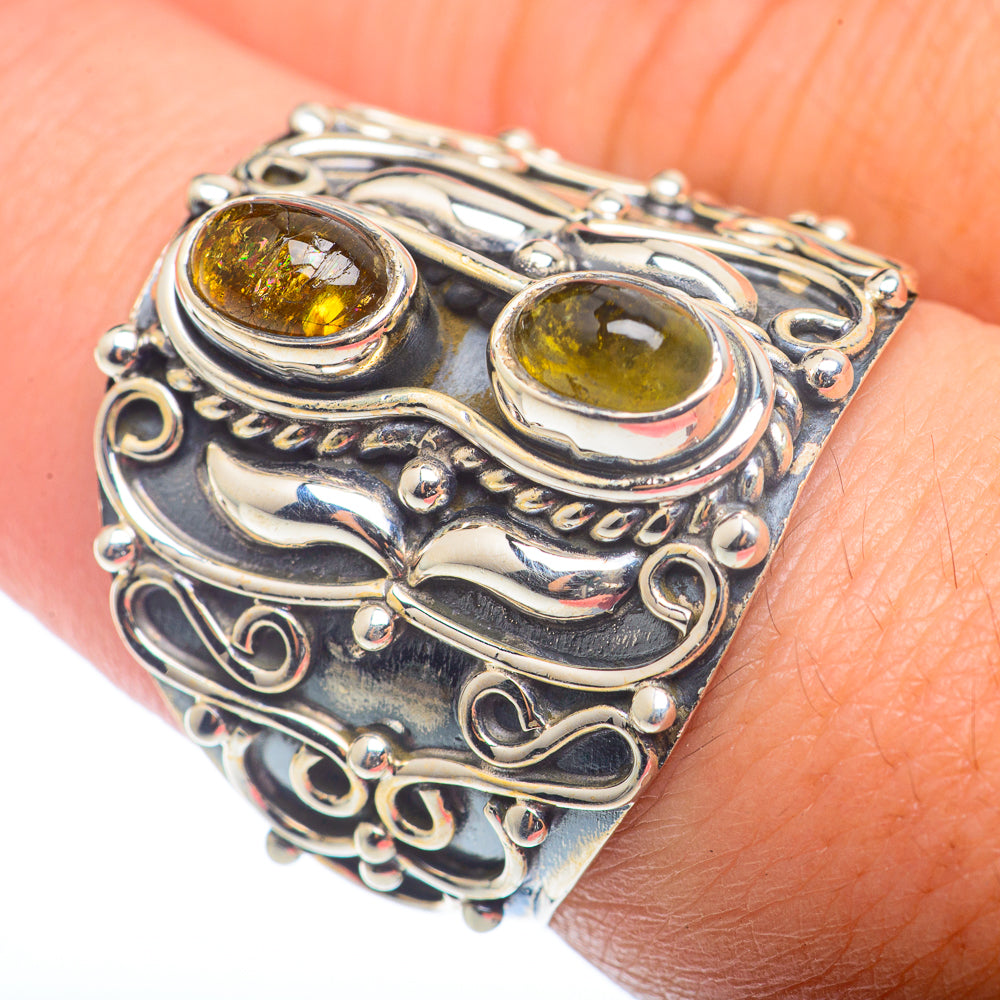 Green Tourmaline Rings handcrafted by Ana Silver Co - RING72530