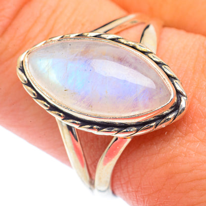 Rainbow Moonstone Rings handcrafted by Ana Silver Co - RING72545
