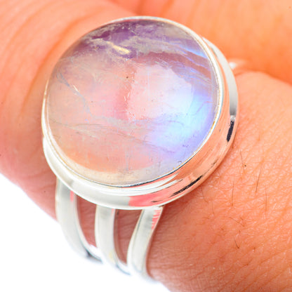 Rainbow Moonstone Rings handcrafted by Ana Silver Co - RING72549