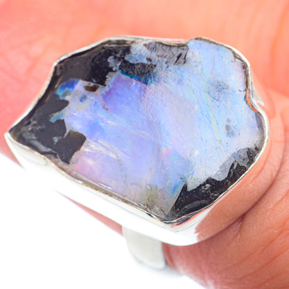 Rainbow Moonstone Rings handcrafted by Ana Silver Co - RING72550