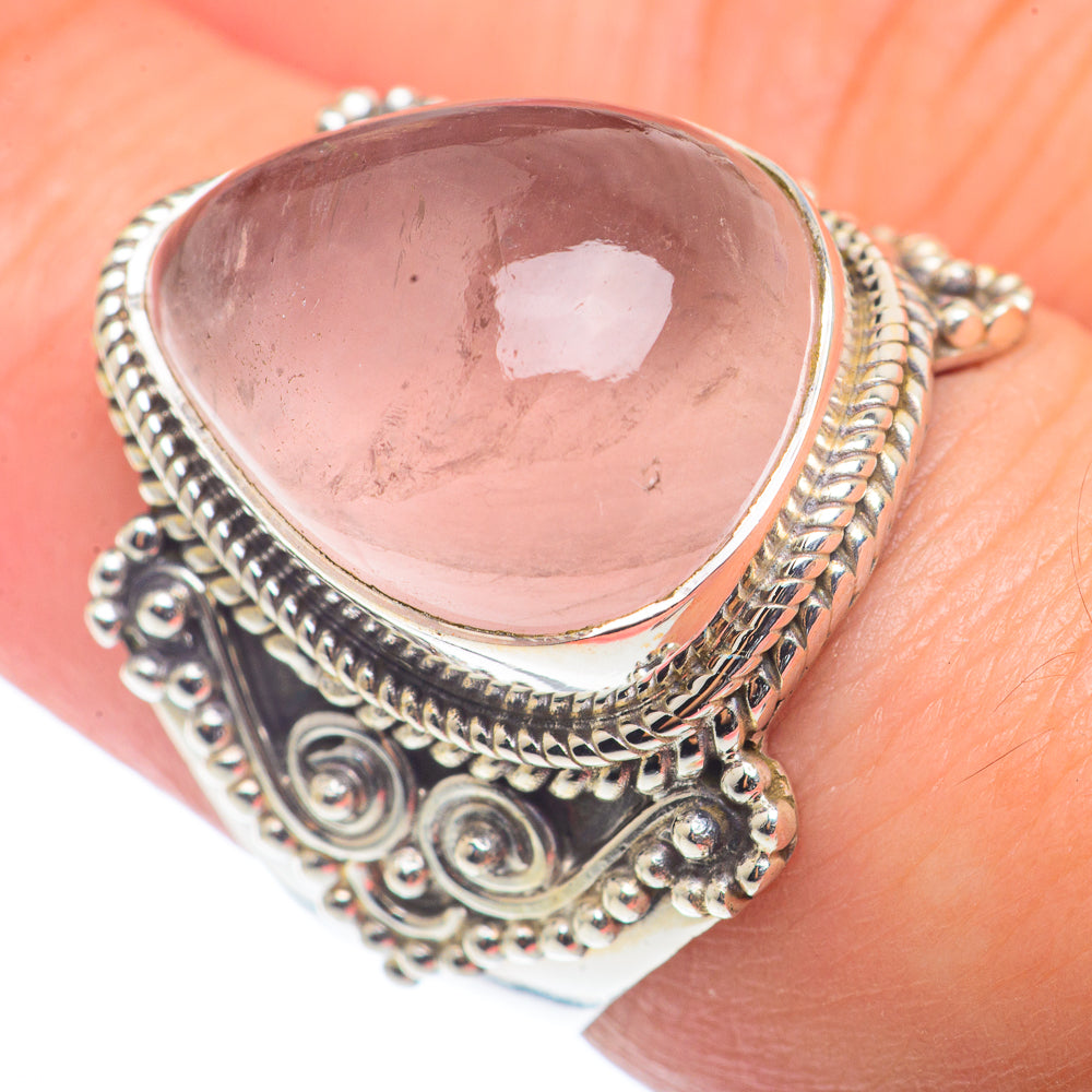 Rose Quartz Rings handcrafted by Ana Silver Co - RING72576