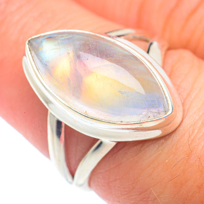 Rainbow Moonstone Rings handcrafted by Ana Silver Co - RING72588