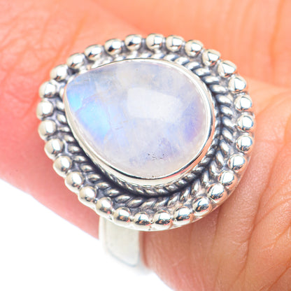 Rainbow Moonstone Rings handcrafted by Ana Silver Co - RING72589