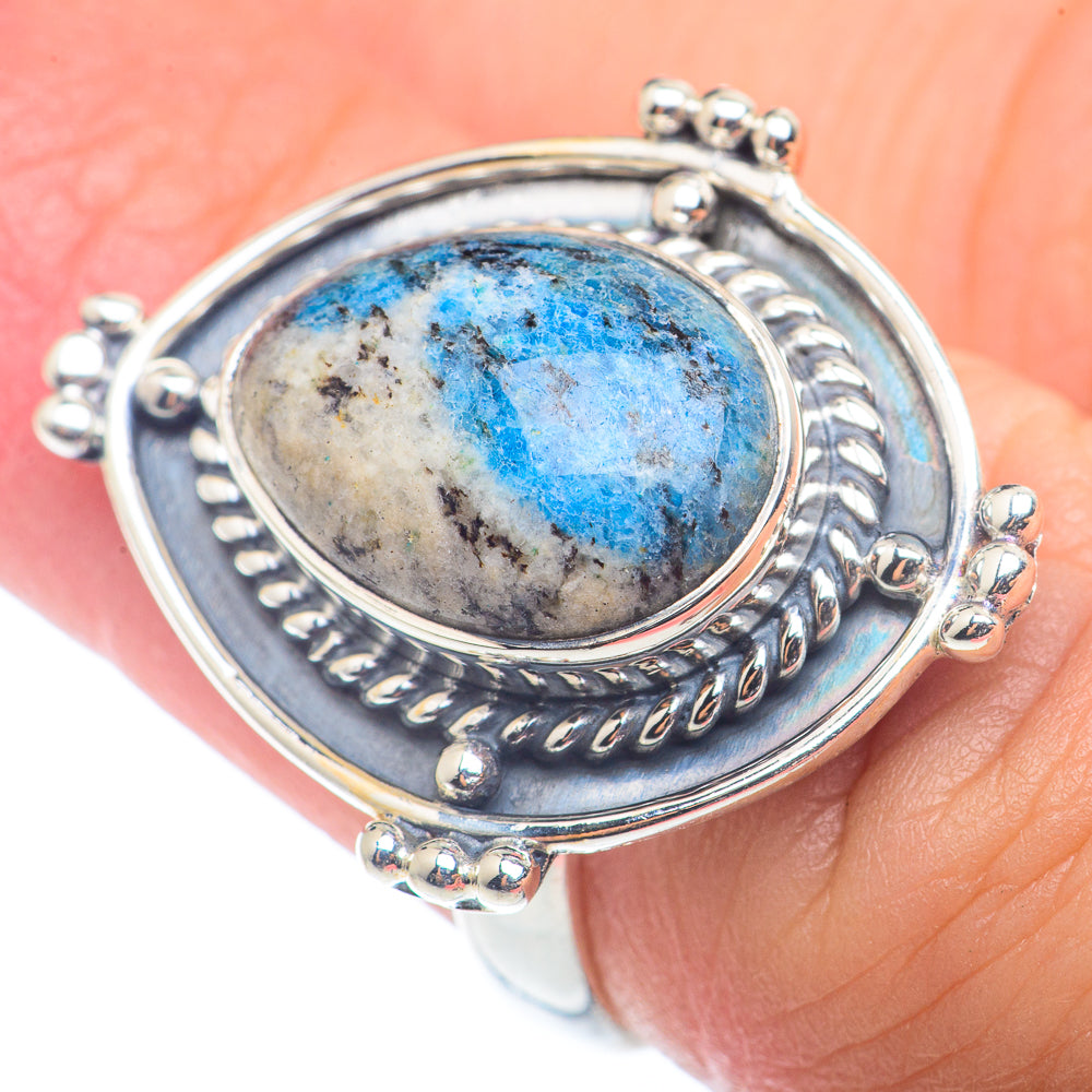 K2 Blue Azurite Rings handcrafted by Ana Silver Co - RING72595