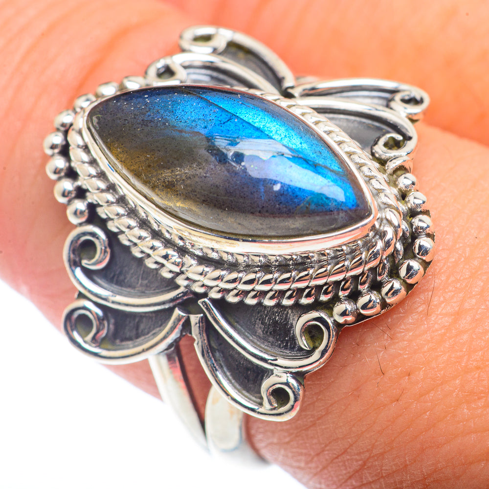 Labradorite Rings handcrafted by Ana Silver Co - RING72597