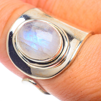Rainbow Moonstone Rings handcrafted by Ana Silver Co - RING72628
