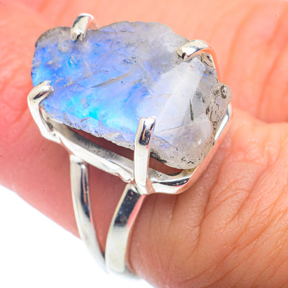 Rainbow Moonstone Rings handcrafted by Ana Silver Co - RING72629
