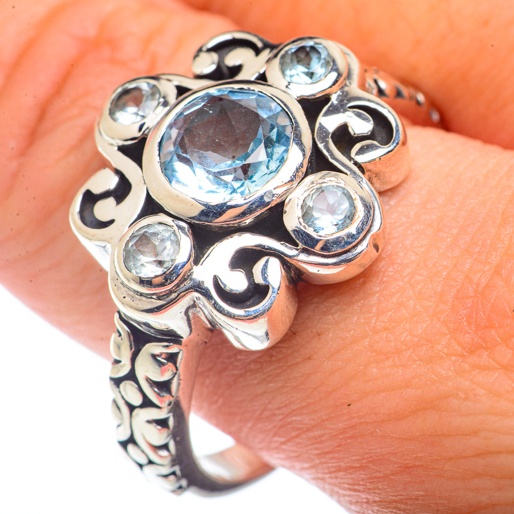 Blue Topaz Rings handcrafted by Ana Silver Co - RING72641