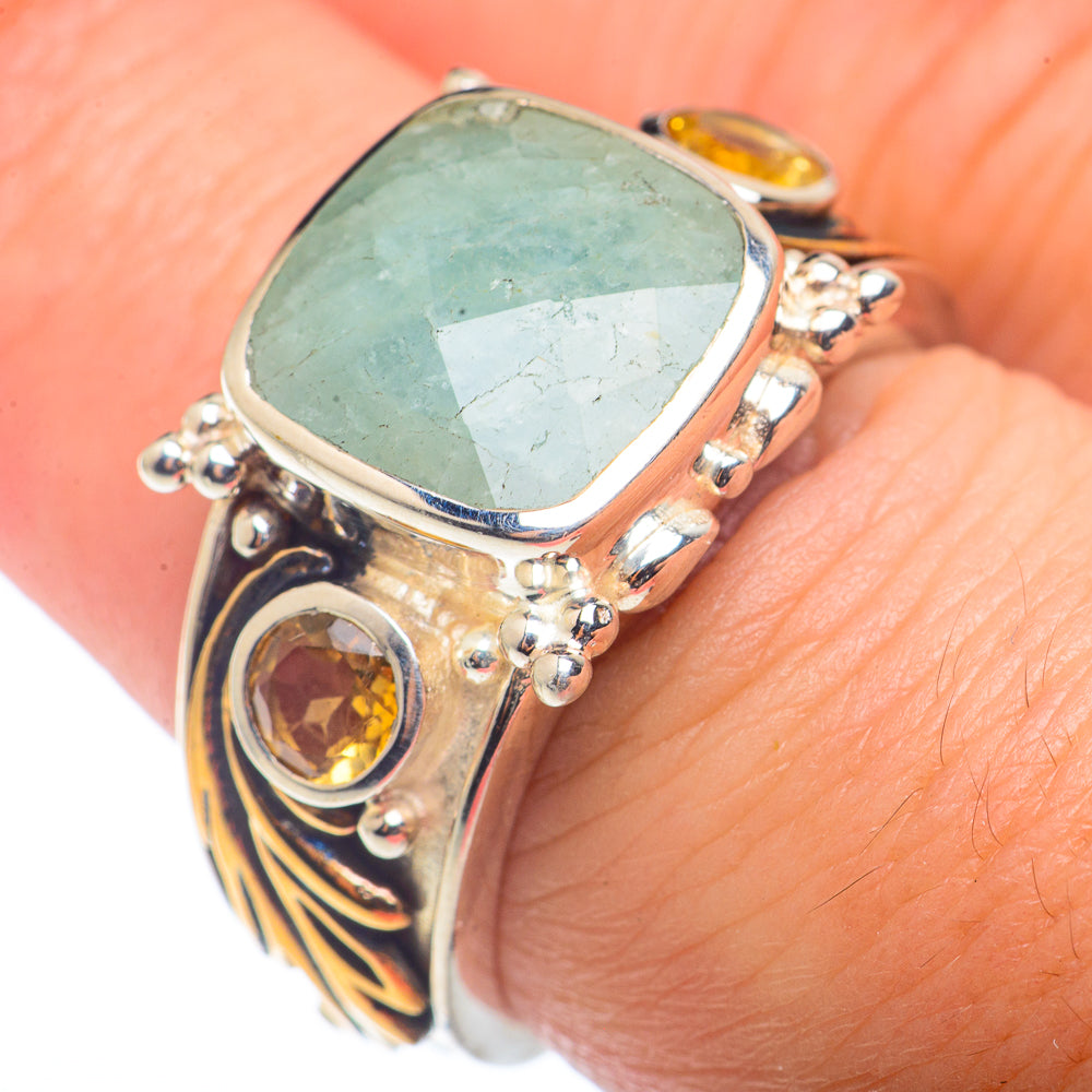 Peruvian Amazonite Rings handcrafted by Ana Silver Co - RING72644