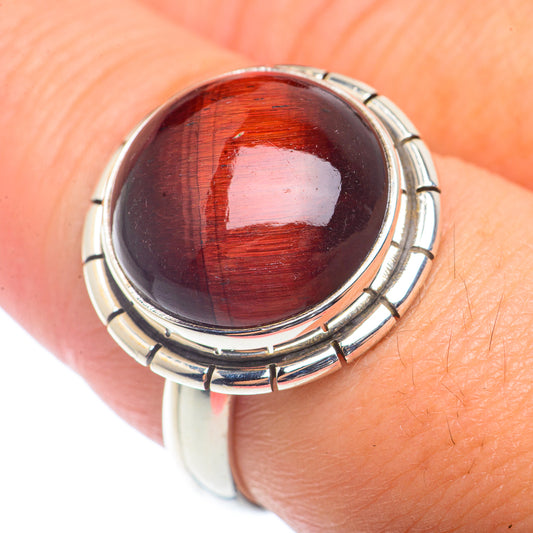 Red Tiger Eye Rings handcrafted by Ana Silver Co - RING72645