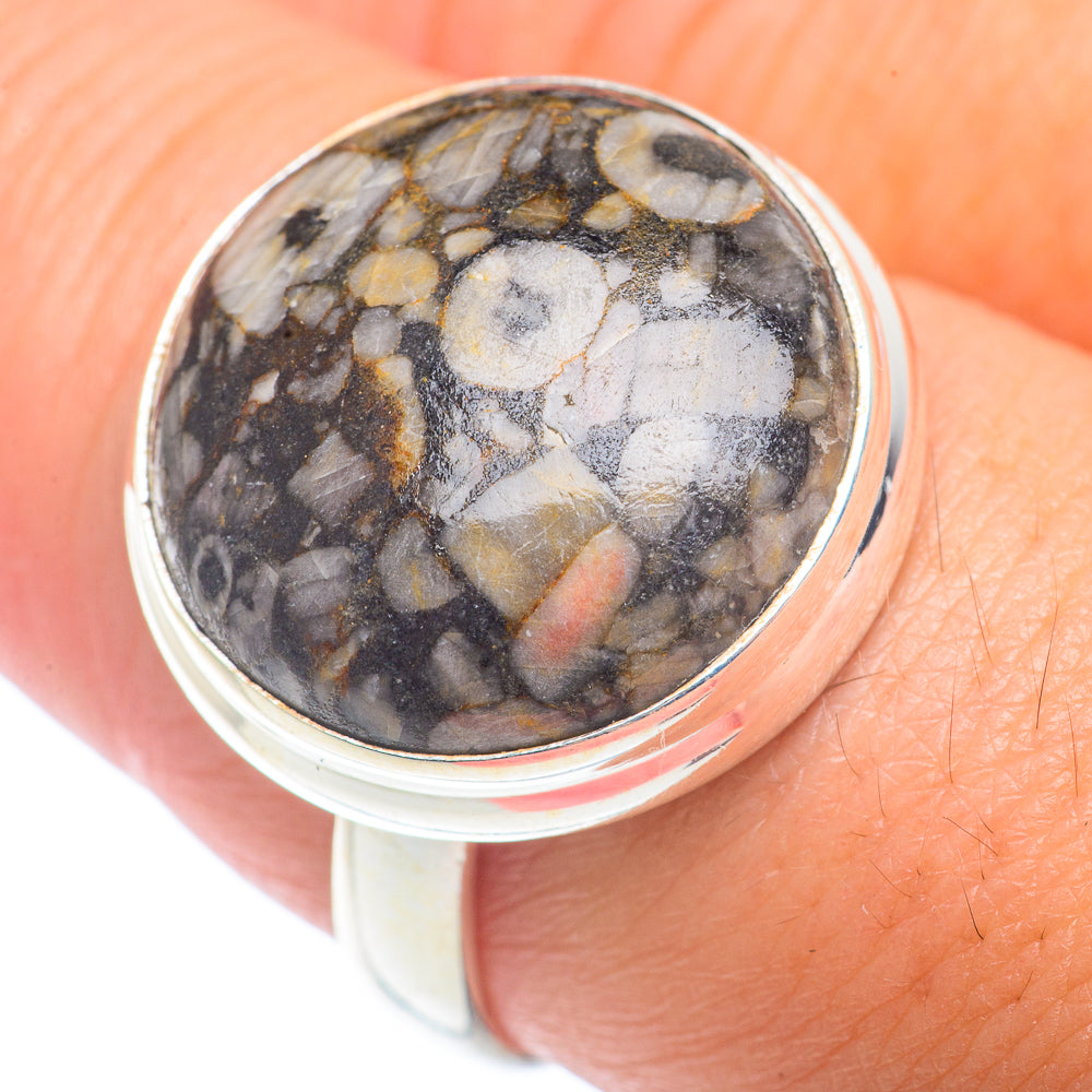 Crinoid Fossil Rings handcrafted by Ana Silver Co - RING72648