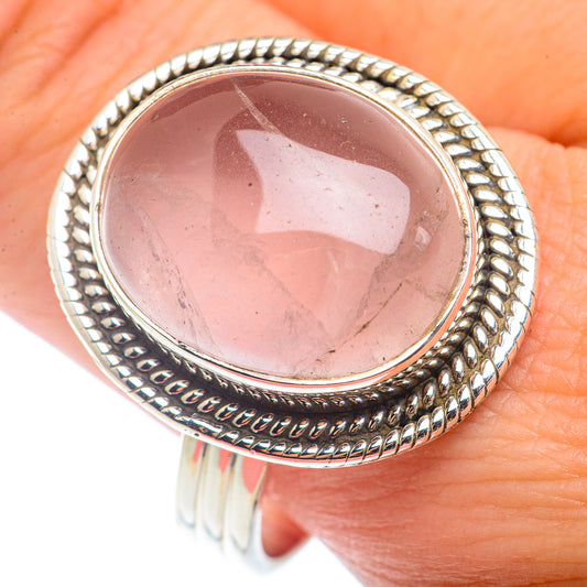 Rose Quartz Rings handcrafted by Ana Silver Co - RING72654