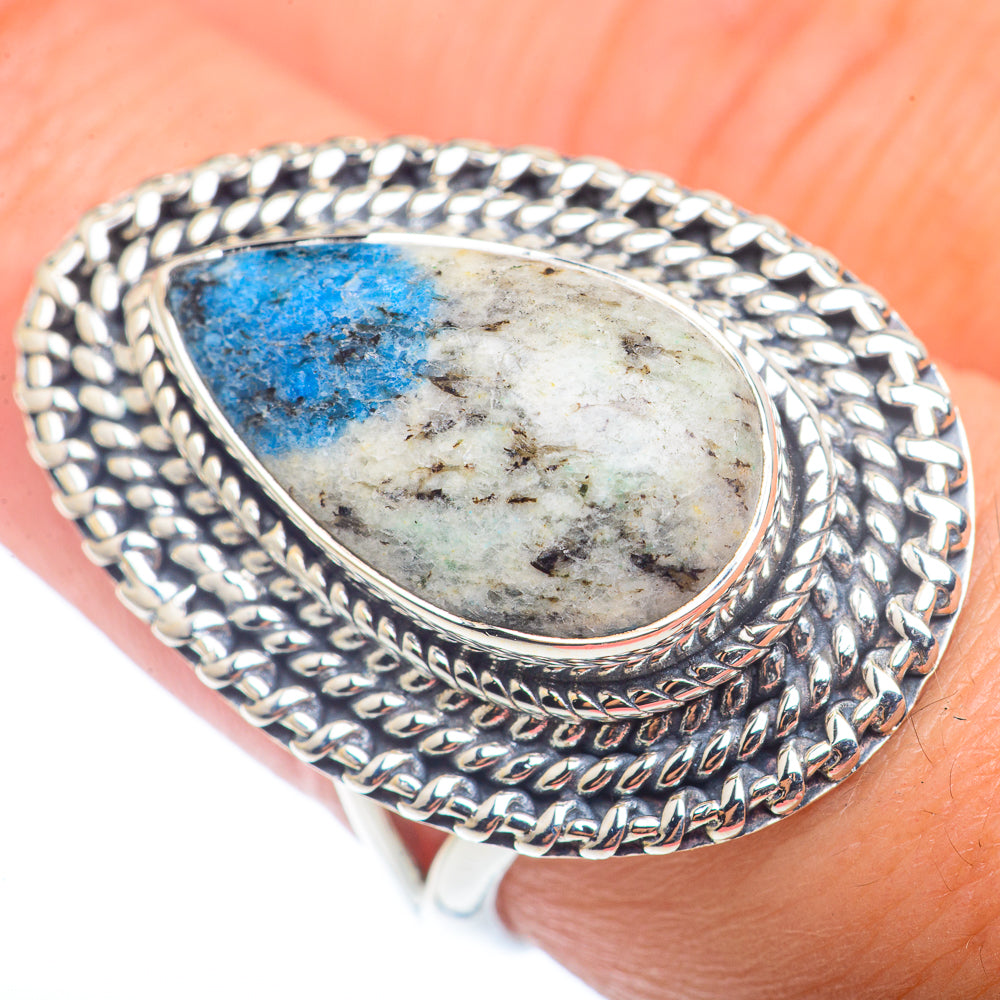 K2 Blue Azurite Rings handcrafted by Ana Silver Co - RING72670