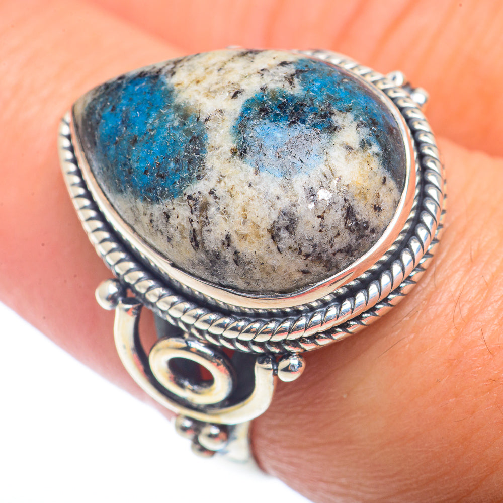 K2 Blue Azurite Rings handcrafted by Ana Silver Co - RING72675