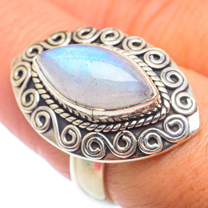 Rainbow Moonstone Rings handcrafted by Ana Silver Co - RING72702