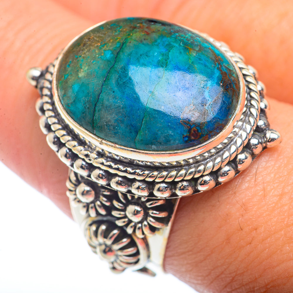 Chrysocolla Rings handcrafted by Ana Silver Co - RING72721