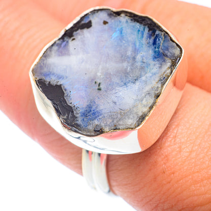 Rainbow Moonstone Rings handcrafted by Ana Silver Co - RING72746