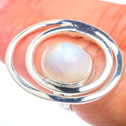 Rainbow Moonstone Rings handcrafted by Ana Silver Co - RING72747
