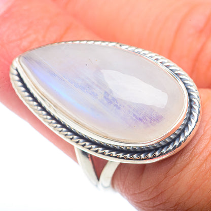 Rainbow Moonstone Rings handcrafted by Ana Silver Co - RING72749