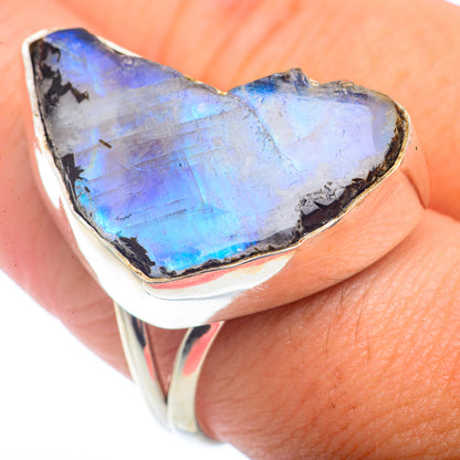 Rainbow Moonstone Rings handcrafted by Ana Silver Co - RING72750